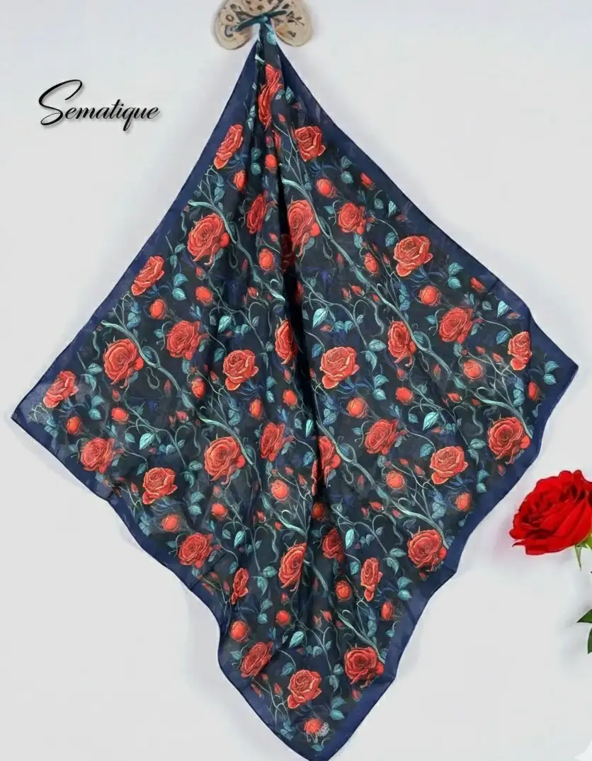 DKE-019 Desenli Koton Eşarp