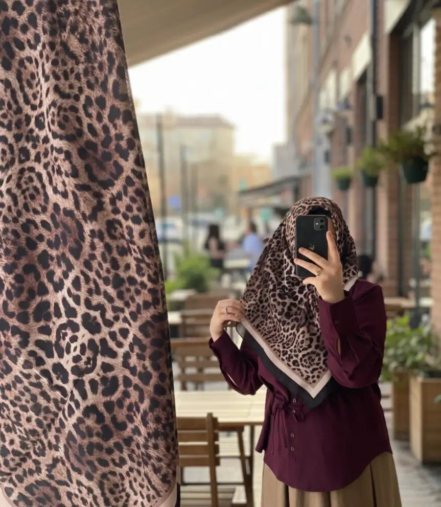 DKE-005 Desenli Koton Eşarp - 1