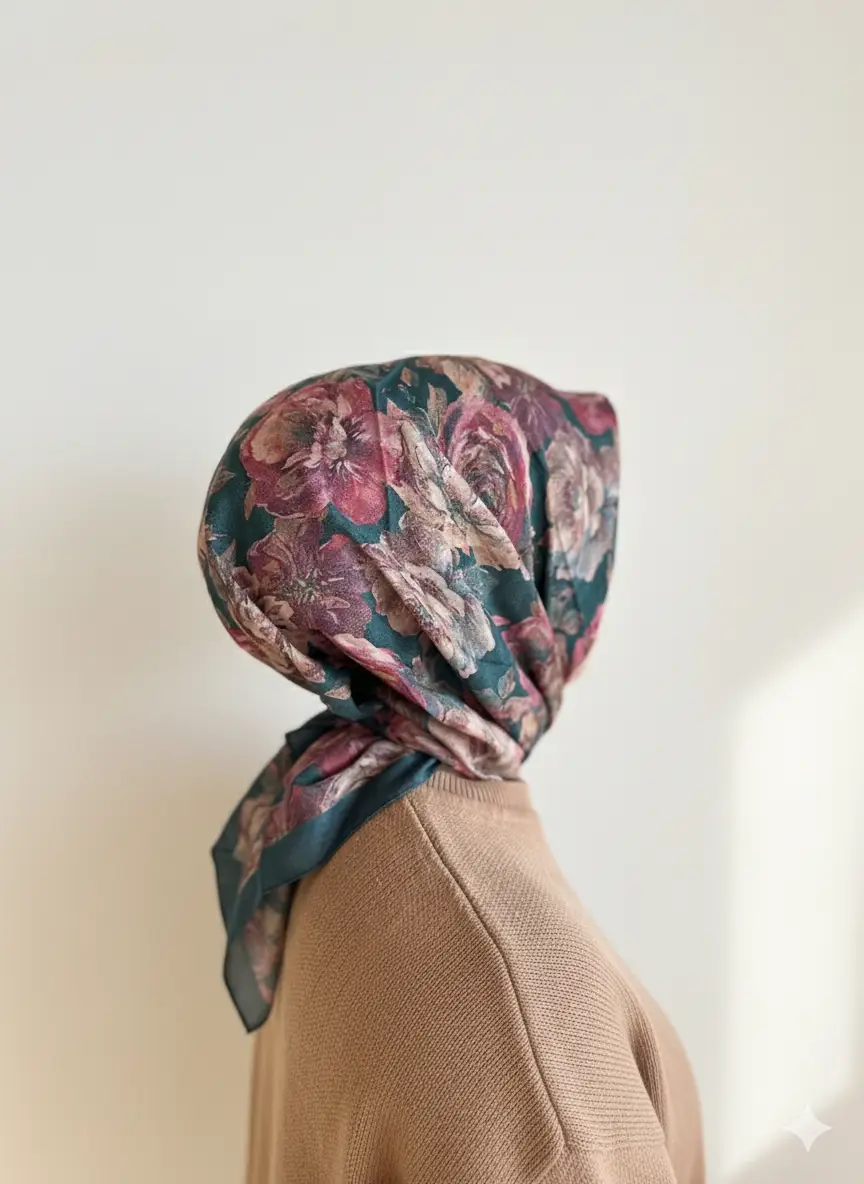 DKE-006 Desenli Koton Eşarp - 2